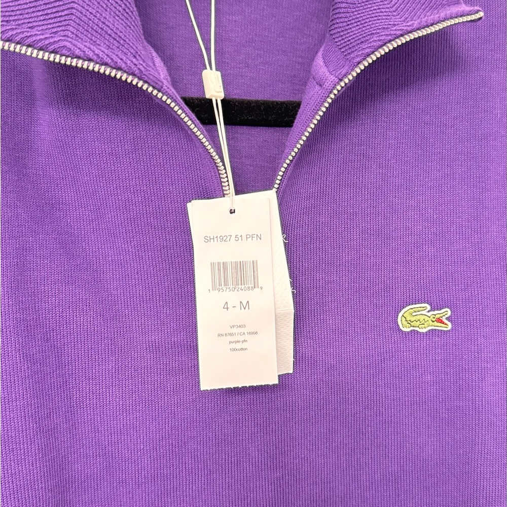 Lacoste Violet Quarter-Zip Pullover